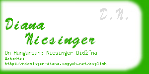 diana nicsinger business card